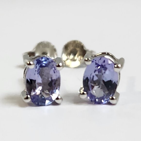 NIB VTG NATURAL Kutamani Tanzanite 925 Stud Earrings - Picture 4 of 14